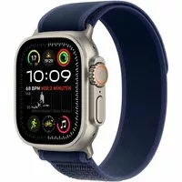 Apple Watch Ultra 2 LTE 49mm Titanium Natur Gehäuse mit blauem Trail Armband - S/M