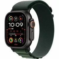 Apple Watch Ultra 2 LTE 49mm schwarzes Titan Gehäuse mit dunkelgrünem Alpin Armband - L