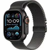 Apple Watch Ultra 2 LTE 49mm schwarzes Titan Gehäuse mit schwarzem Titan Milanese Armband - S