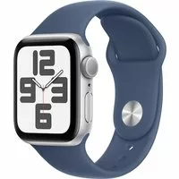 Apple Watch SE GPS 40mm Alu Silber Sportarmband Denim - S/M