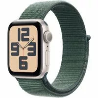Apple Watch SE GPS 40mm Alu Polarstern Sport Loop Armband Seegrün