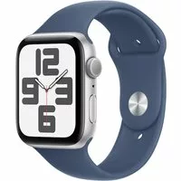 Apple Watch SE GPS 44mm Alu Silber Sportarmband Denim - M/L