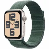 Apple Watch SE GPS 44mm Alu Polarstern Sport Loop Armband Seegrün