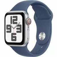 Apple Watch SE GPS + Cellular 40mm Alu Silber Sportarmband Denim - S/M