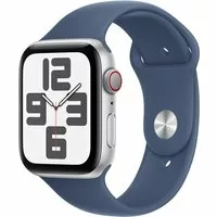 Apple Watch SE GPS + Cellular 44mm Alu Silber Sportarmband Denim - M/L