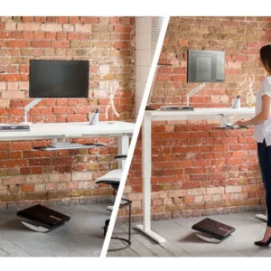 Humanscale FLOAT Steh-Sitz Arbeitsplatz / Tisch FTWR626016WHFS, silber
