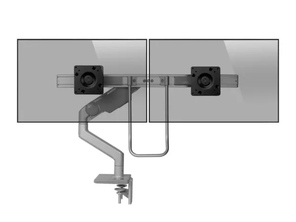 Humanscale M8.1 Dual Monitor Tischhalterung Klemme, schr?g, silber (M81CMSBHG)
