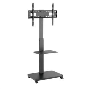 MonLines MBS011B TV St?nder auf Rollen mit Ablage bis 75 Zoll, schwarz