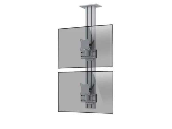 MonLines MDH203G Flat 2-fach vertikal Monitor Deckenhalter Alu 25-32 Zoll, grau