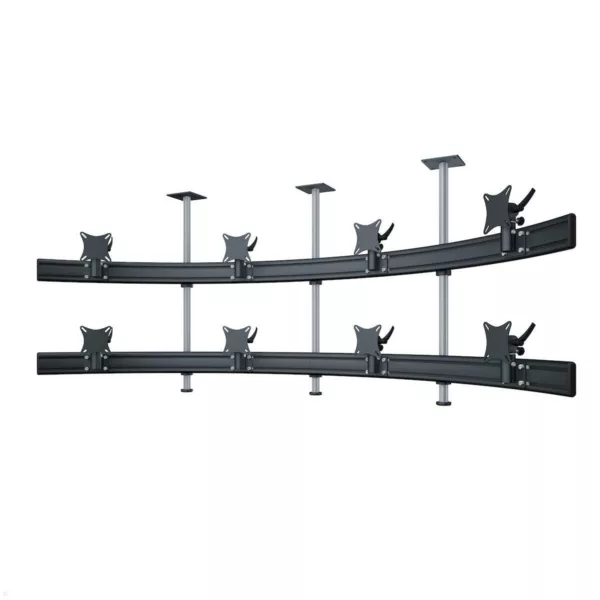 MonLines MDH226B Para 4+4 Monitor Deckenhalterung bis 32 Zoll, schwarz