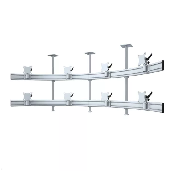MonLines MDH226G Para 4+4 Monitor Deckenhalterung bis 32 Zoll, grau