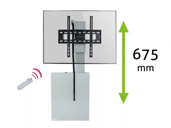 MonLines MLE675S TV Lift  Wandhalterung elektrisch mit Einhausung, 675mm, silber