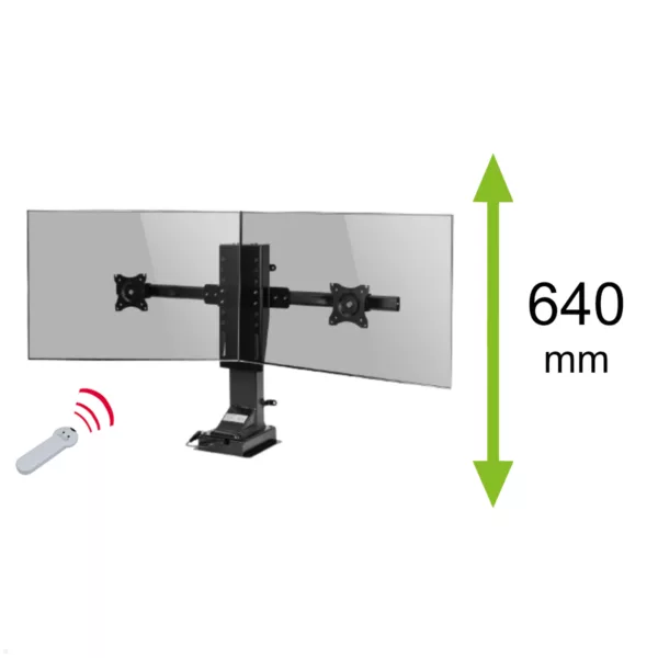 MonLines MLS030B Monitor Lift f?r 2 Monitore nebeneinander bis 32 Zoll