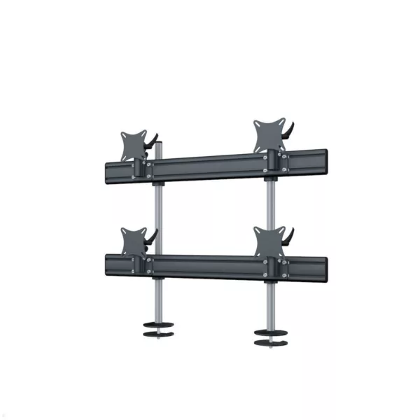 MonLines MTH203B Flat 2+2 Monitor Tischhalterung Einbau bis 32 Zoll, schwarz