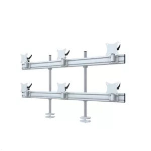 MonLines MTH207G Flat 3+3 Display Tischhalterung Einbau bis 32 Zoll, grau