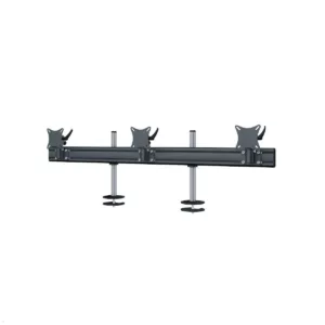 MonLines MTH209B Flat 3-fach Monitor Tischhalterung Einbau bis 32 Zoll, schwarz