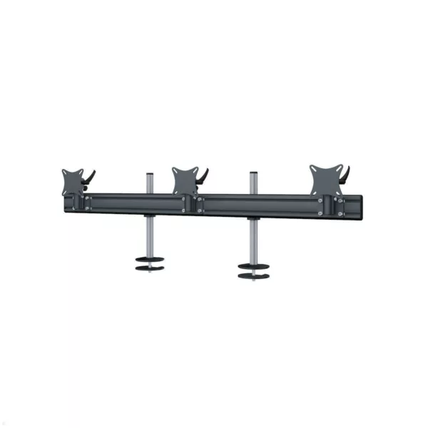 MonLines MTH209B Flat 3-fach Monitor Tischhalterung Einbau bis 32 Zoll, schwarz