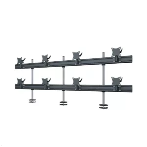 MonLines MTH212B Flat 4+4 Monitor Tischhalterung Einbau bis 32 Zoll, schwarz