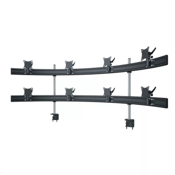 MonLines MTH220B Para 4+4 Monitorhalterung Tischklemme bis 24 Zoll, schwarz