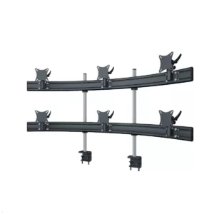 MonLines MTH249B Para 3+3 Monitor Tischhalterung Tischklemme bis 32 Zoll, schwar...