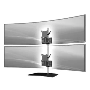MonLines MTH250B Monitorhalter Standfu? f?r 2 Curved Monitore ?bereinander bis 5...