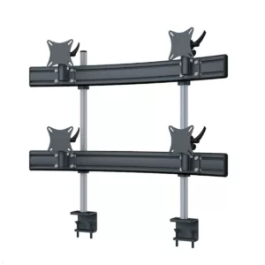 MonLines MTH280B Para 2+2 Monitorhalterung mit Tischklemme bis 32 Zoll, schwarz