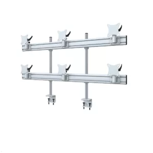 MonLines MTH282G Flat 3+3 Monitorhalterung mit Tischklemme bis 32 Zoll, grau