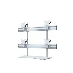 MonLines MTH283G Flat 2+2 Monitorhalterung mit Tischstandfu? bis 32 Zoll, grau