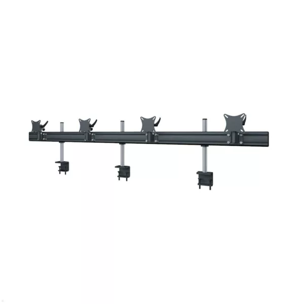 MonLines MTH284B Flat 4-fach Monitorhalterung mit Tischklemme bis 32 Zoll, schwa...