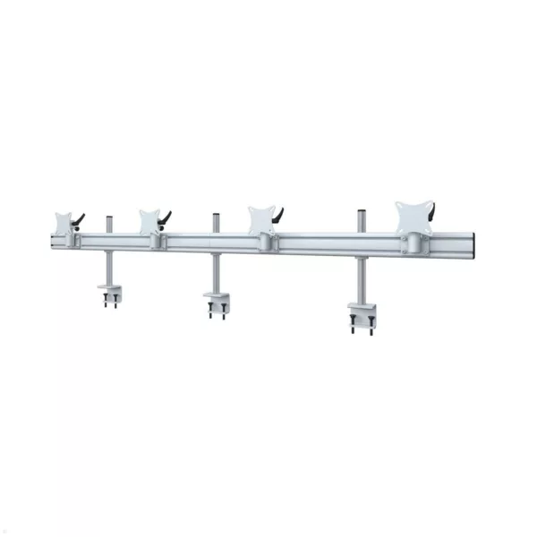 MonLines MTH284G Flat 4-fach Monitorhalterung mit Tischklemme bis 32 Zoll, grau