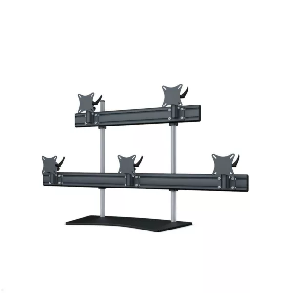 MonLines MTH285B Flat 3+2 Monitorhalterung mit Tischstandfu? bis 24 Zoll, schwar...
