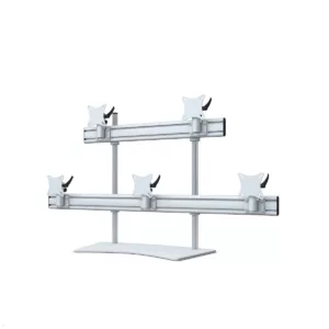 MonLines MTH285G Flat 3+2 Monitorhalterung mit Tischstandfu? bis 24 Zoll, grau