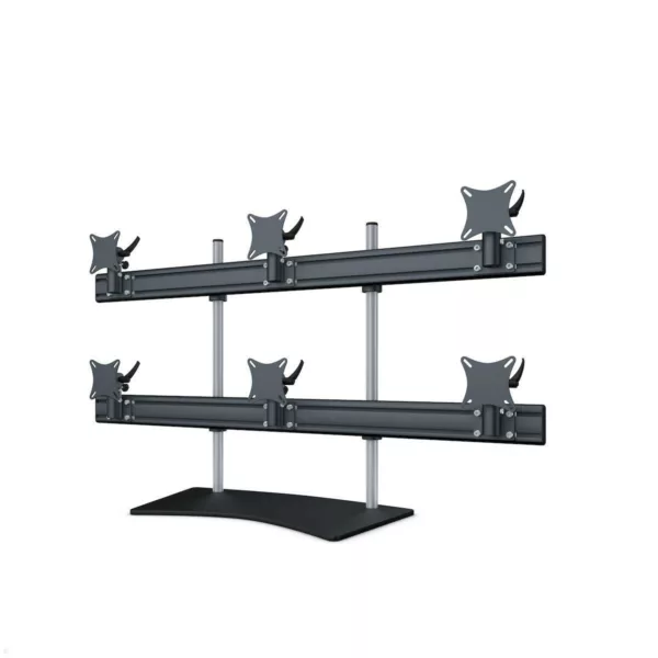 MonLines MTH286B Flat 3+3 Monitorhalterung mit Tischstandfu? bis 32 Zoll, schwar...