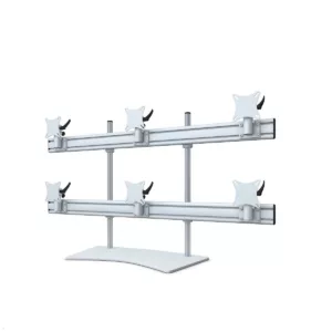 MonLines MTH286G Flat 3+3 Monitorhalterung mit Tischstandfu? bis 32 Zoll, grau