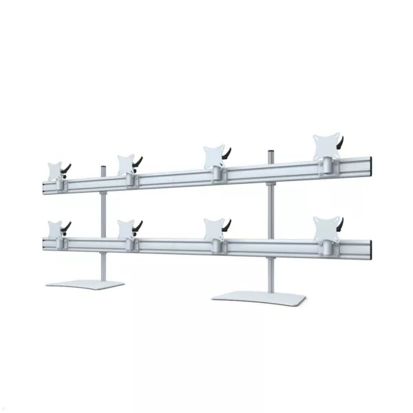 MonLines MTH288G Flat 4+4 Monitorhalterung mit Tischstandfu? bis 32 Zoll, grau