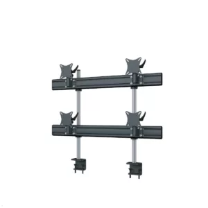 MonLines MTH290B Flat 2+2 Monitorhalterung mit Tischklemme bis 32 Zoll, schwarz
