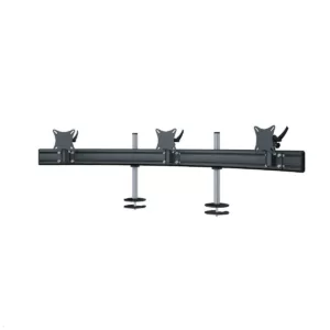 MonLines MTH294B Para 3er Monitor Tischhalter Einbau bis 32 Zoll, schwarz