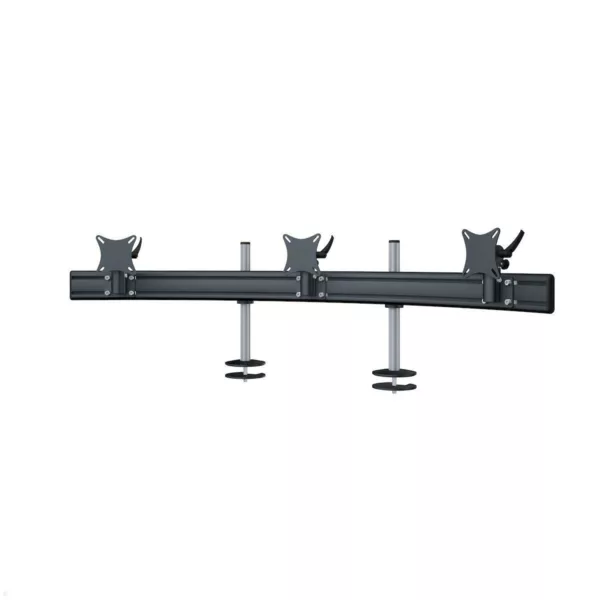 MonLines MTH294B Para 3er Monitor Tischhalter Einbau bis 32 Zoll, schwarz