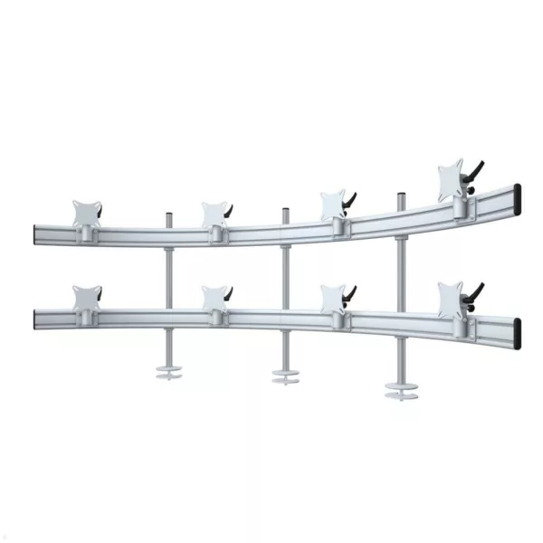 MonLines MTH297G Para 4+4 Monitor Tischhalter Einbau bis 32 Zoll, grau