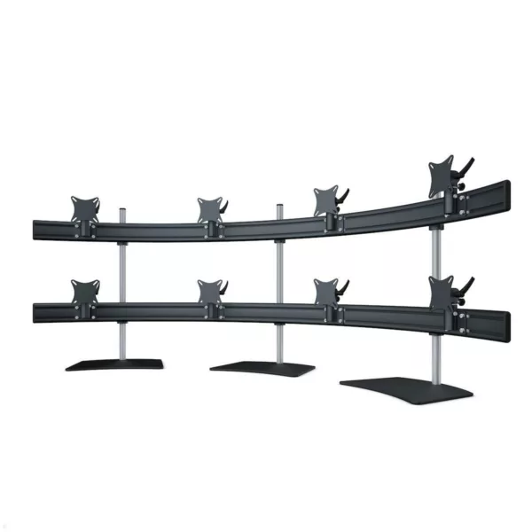 MonLines MTH299B Para 4+4 Monitor Tischhalter Standfu? bis 32 Zoll, schwarz