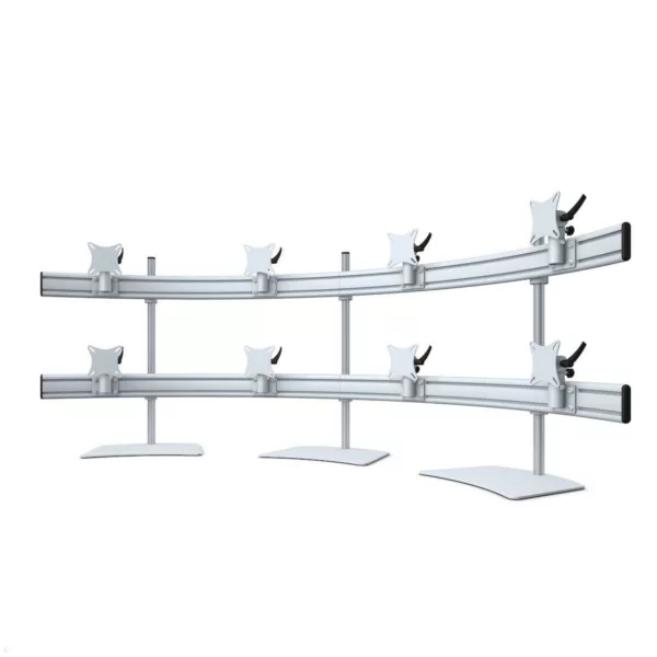 MonLines MTH299G Para 4+4 Monitor Tischhalter Standfu? bis 32 Zoll, grau