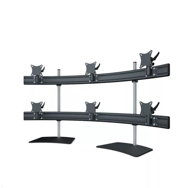 MonLines MTH300B Para 3+3 Monitor Tischhalter Standfu? bis 32 Zoll, schwarz