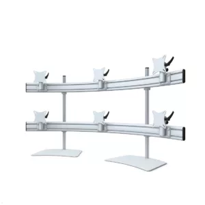 MonLines MTH300G Para 3+3 Monitor Tischhalter Standfu? bis 32 Zoll, grau