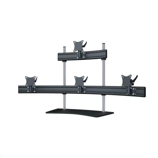 MonLines MTH303B Para 3+1 Monitor Tischhalter Standfu? bis 24 Zoll, schwarz