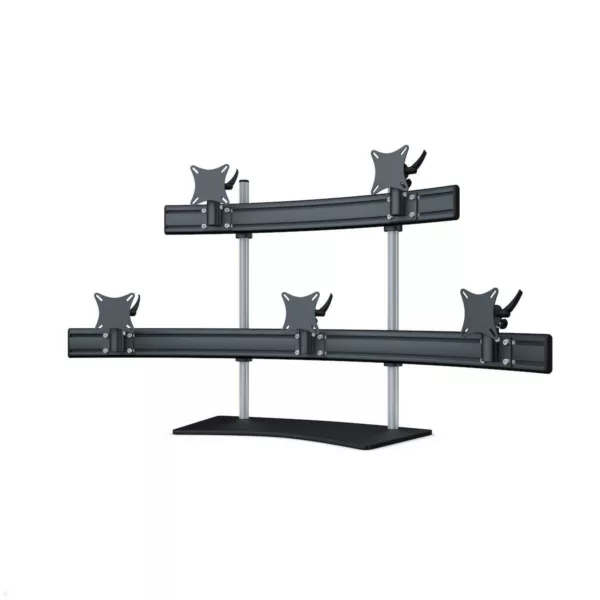 MonLines MTH304B Para 3+2 Monitor Tischhalter Standfu? bis 24 Zoll, schwarz