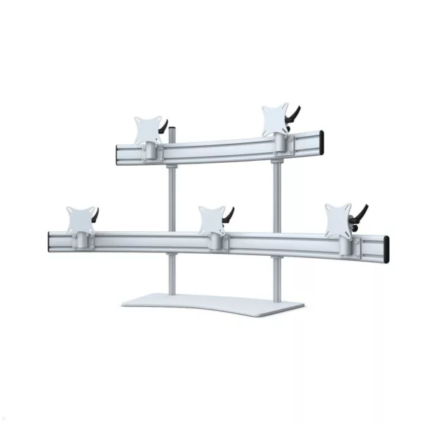 MonLines MTH304G Para 3+2 Monitor Tischhalter Standfu? bis 24 Zoll, grau