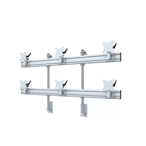 MonLines MWH217G Flat 3+3 Monitor Wandhalterung bis 32 Zoll, grau