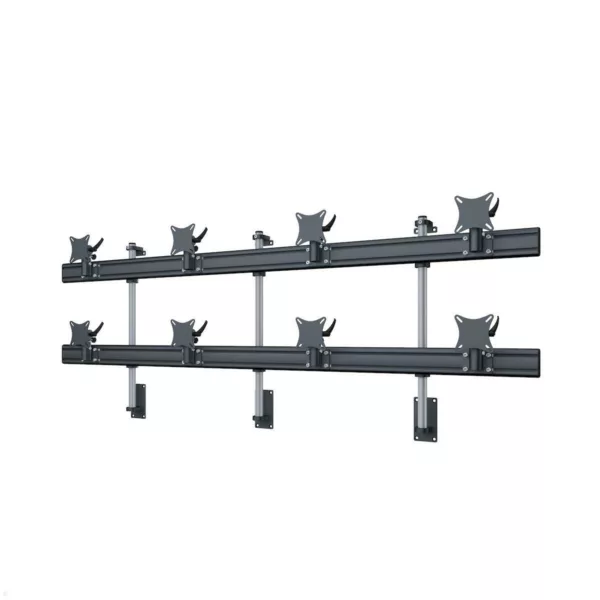 MonLines MWH218B Flat 4+4 Monitor Wandhalterung f?r 8 Monitore bis 32 Zoll, schw...