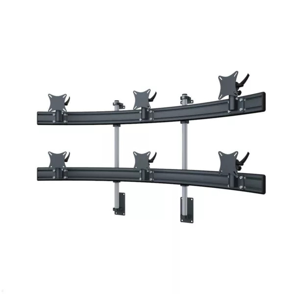 MonLines MWH225B Para 3+3 Monitor Wandhalterung bis 32 Zoll, schwarz