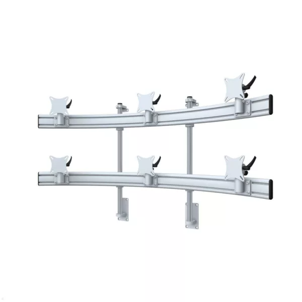 MonLines MWH225G Para 3+3 Monitor Wandhalterung bis 32 Zoll, grau